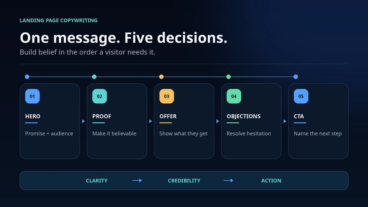 Landing Page Copywriting Framework: Hero, Proof, Offer, CTA