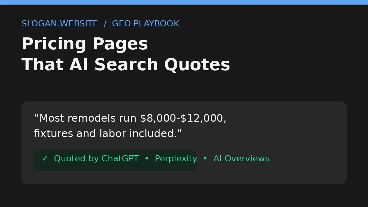Pricing Pages That AI Search Quotes: Turn Your Prices Into Citations