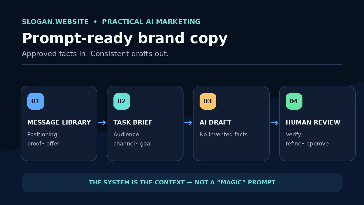 Prompt-Ready Brand Copy: Build an AI Message Library That Stays on Brand