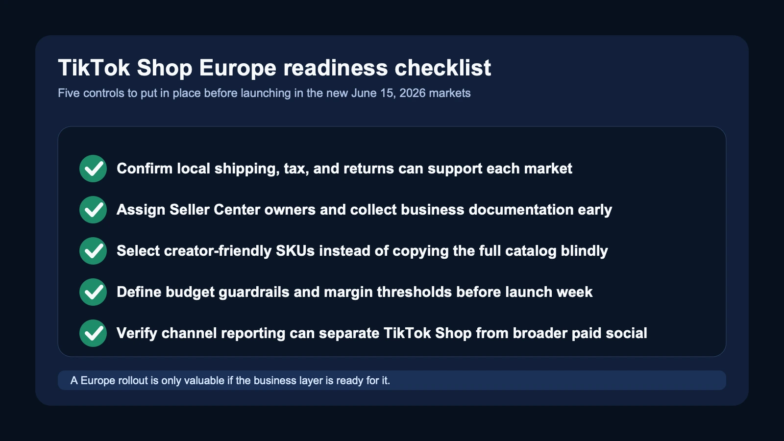 Checklist for seller and channel readiness